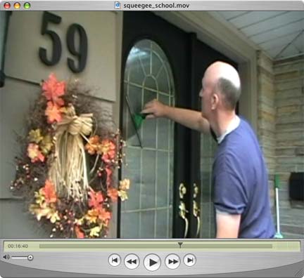 cleaning door glass